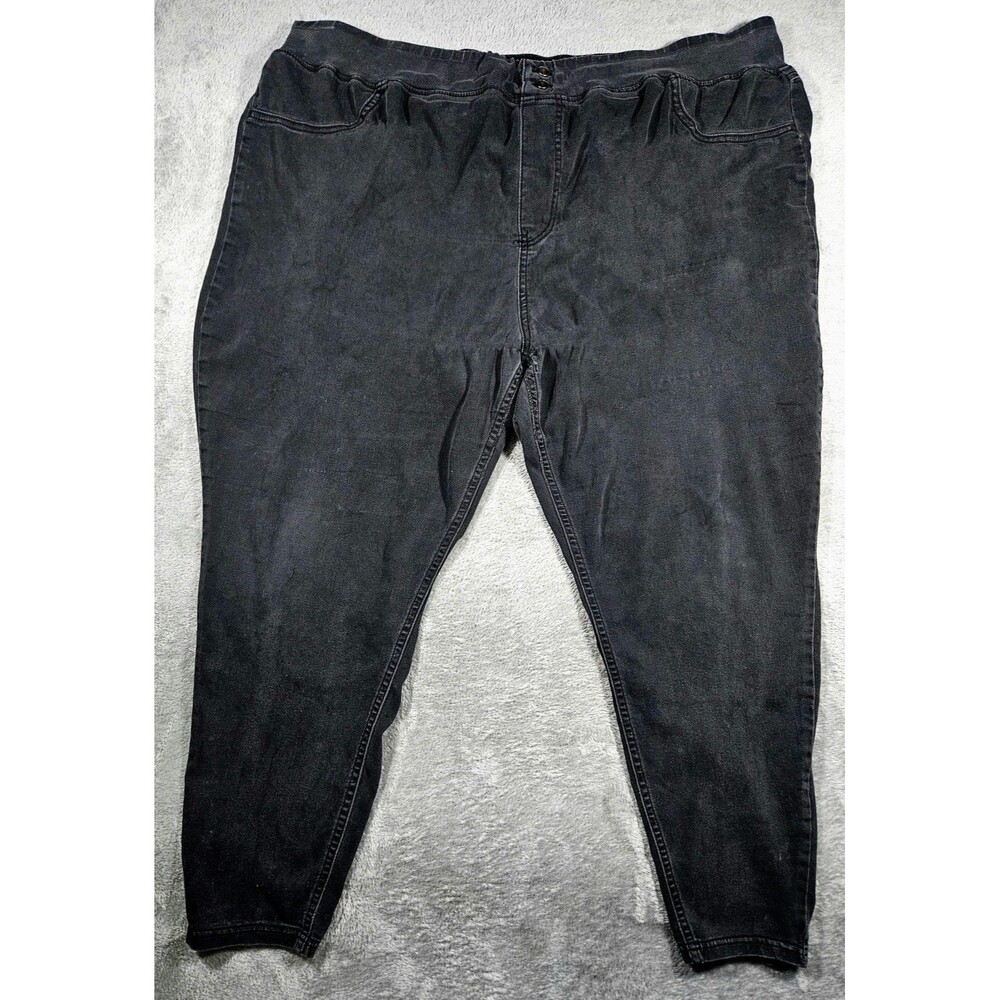 Terra & Sky Women's Pull On Jeggings Black 3X 24W-26W Stretch Denim Pants